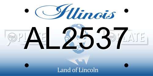 AL2537 Illinois License Plate