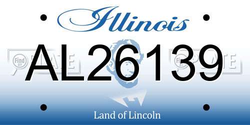 AL26139 Illinois License Plate