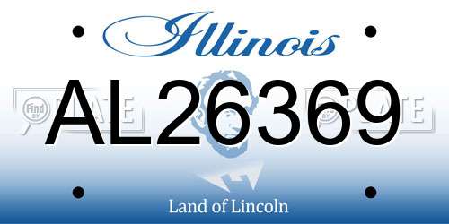 AL26369 Illinois License Plate