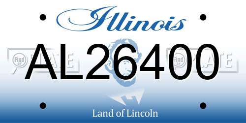 AL26400 Illinois License Plate