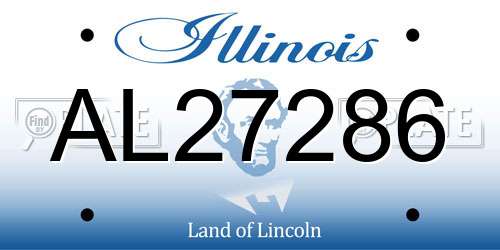 AL27286 Illinois License Plate