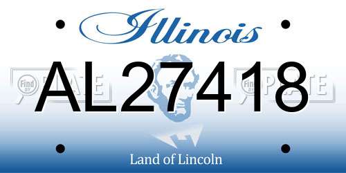AL27418 Illinois License Plate