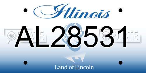 AL28531 Illinois License Plate