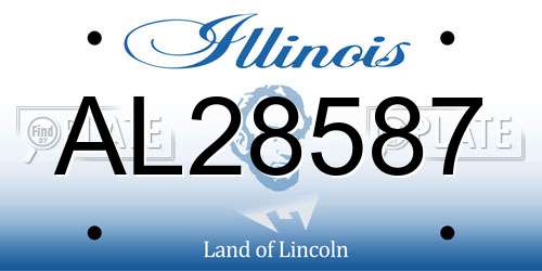 AL28587 Illinois License Plate