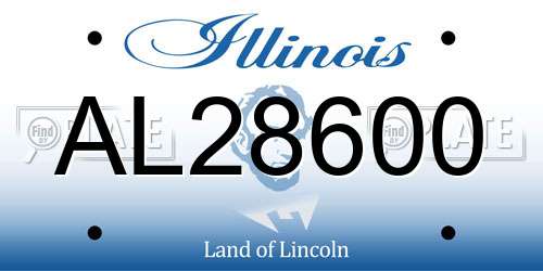 AL28600 Illinois License Plate