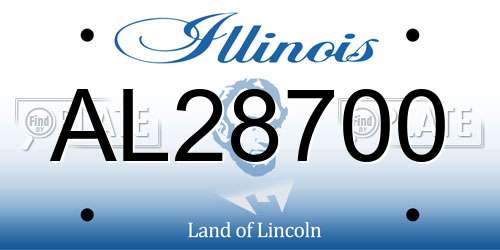 AL28700 Illinois License Plate