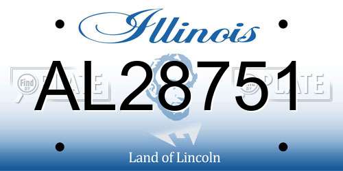 AL28751 Illinois License Plate