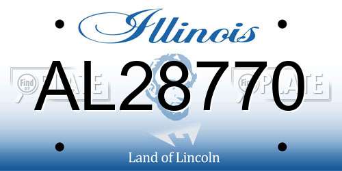 AL28770 Illinois License Plate