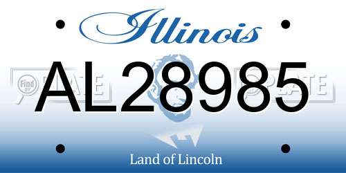 AL28985 Illinois License Plate