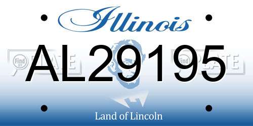 AL29195 Illinois License Plate