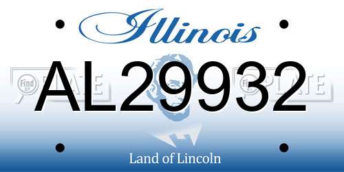 AL29932 Illinois License Plate