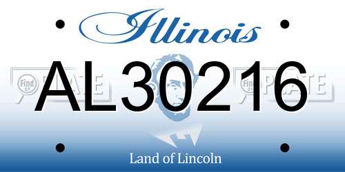 AL30216 Illinois License Plate