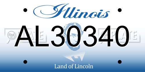 AL30340 Illinois License Plate
