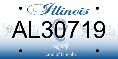 AL30719 Illinois License Plate