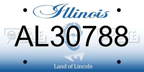 AL30788 Illinois License Plate