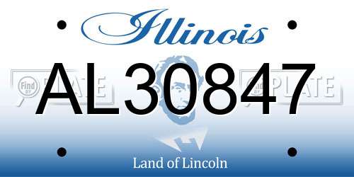AL30847 Illinois License Plate
