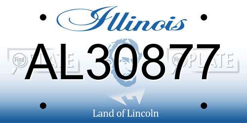 AL30877 Illinois License Plate