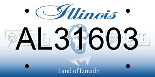 AL31603 Illinois License Plate