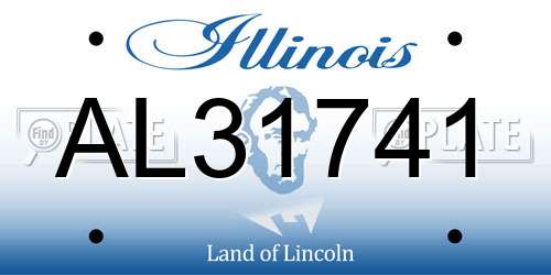 AL31741 Illinois License Plate