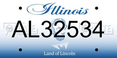 AL32534 Illinois License Plate