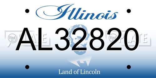 AL32820 Illinois License Plate