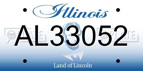 AL33052 Illinois License Plate
