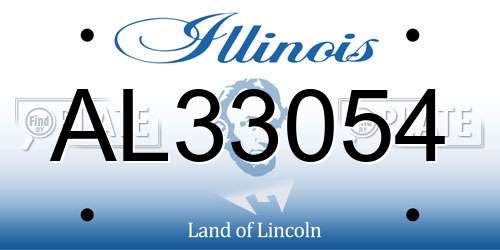 AL33054 Illinois License Plate