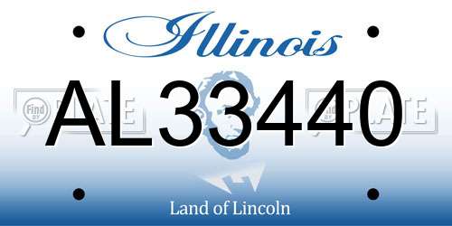 AL33440 Illinois License Plate