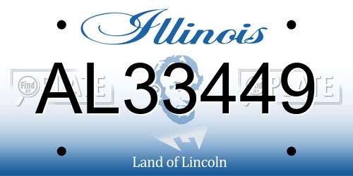 AL33449 Illinois License Plate