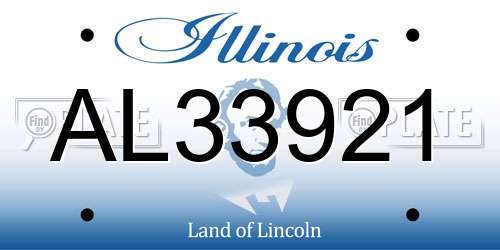 AL33921 Illinois License Plate