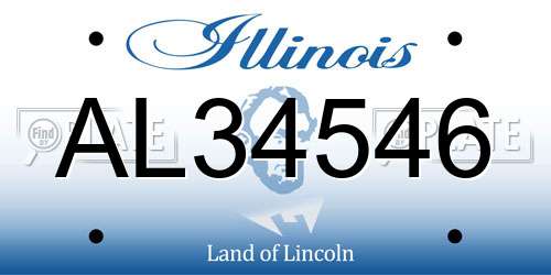 AL34546 Illinois License Plate