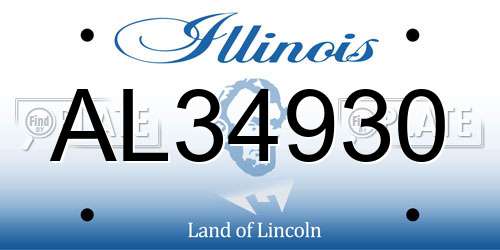 AL34930 Illinois License Plate