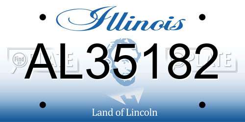 AL35182 Illinois License Plate