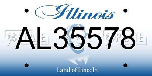 AL35578 Illinois License Plate