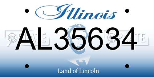 AL35634 Illinois License Plate