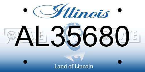 AL35680 Illinois License Plate