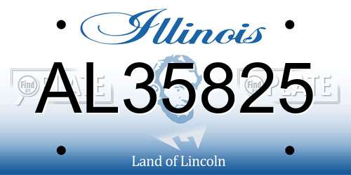 AL35825 Illinois License Plate