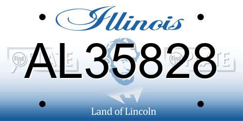 AL35828 Illinois License Plate