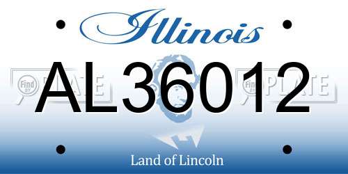 AL36012 Illinois License Plate