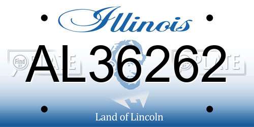 AL36262 Illinois License Plate