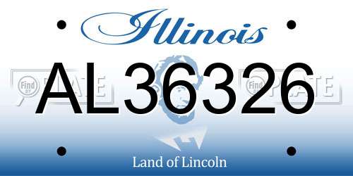 AL36326 Illinois License Plate