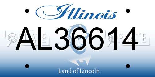 AL36614 Illinois License Plate