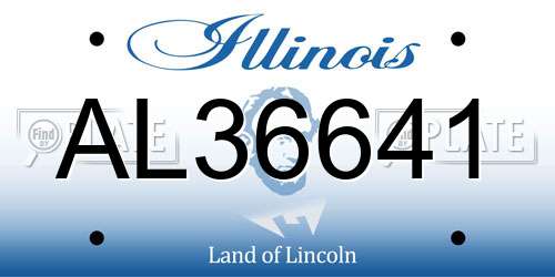 AL36641 Illinois License Plate
