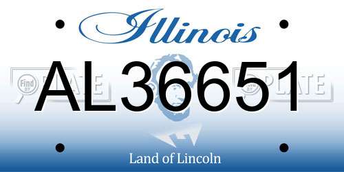 AL36651 Illinois License Plate