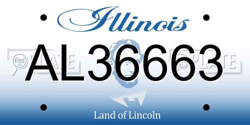 AL36663 Illinois License Plate