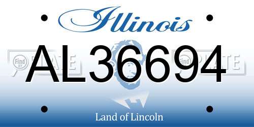 AL36694 Illinois License Plate
