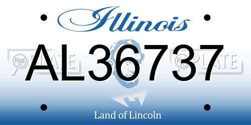 AL36737 Illinois License Plate