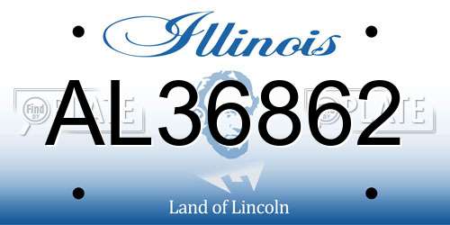 AL36862 Illinois License Plate