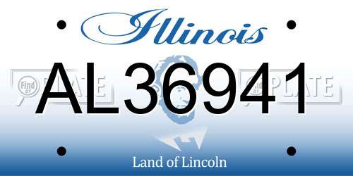 AL36941 Illinois License Plate