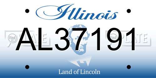 AL37191 Illinois License Plate